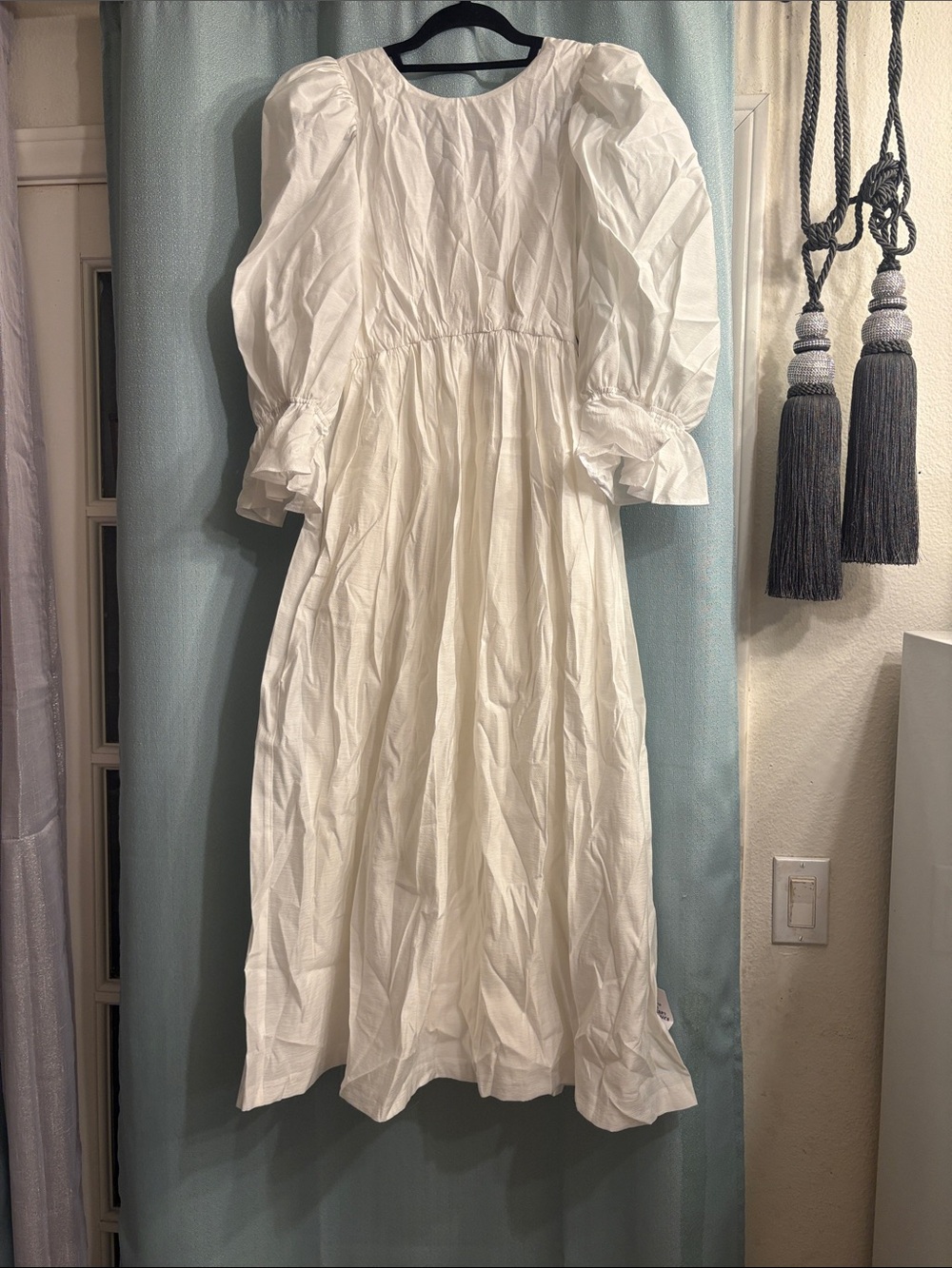 ASOS White Puff-Sleeve Maxi Dress